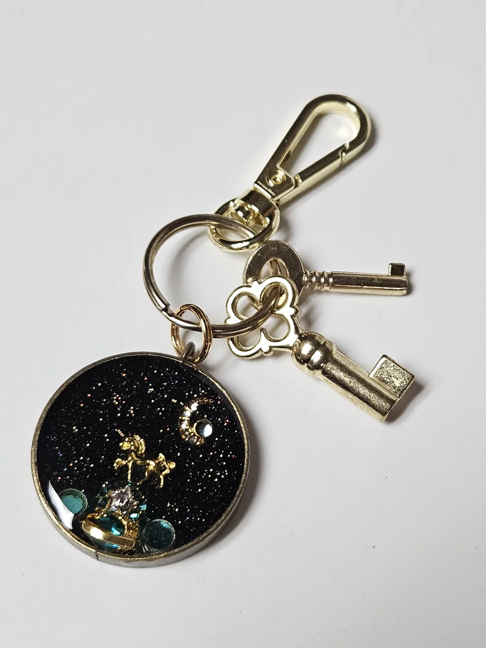 Celestial Unicorn Gold Keychain Bag Charm